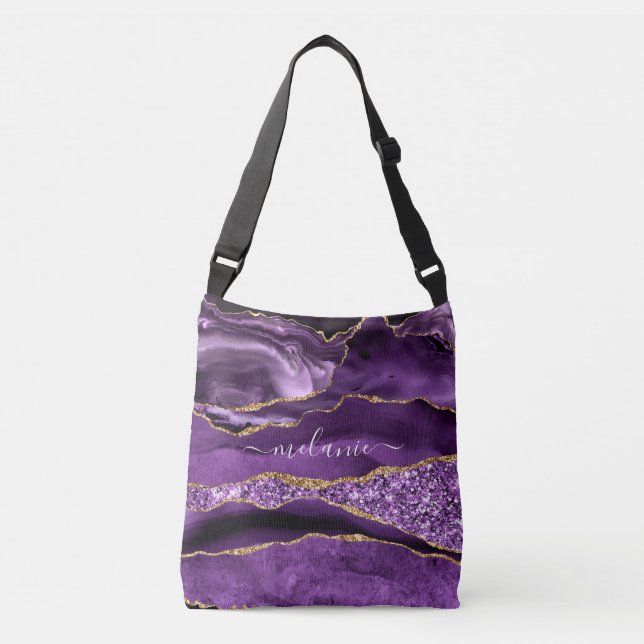 Bolsa de crossbody de Purpurina Purple Gold con no (Anverso)