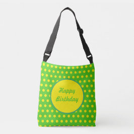 Bolsa de crossbody feliz cumpleaños (verde neón)