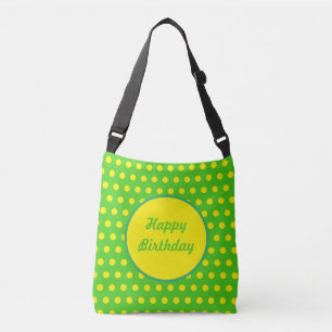 Bolsa de crossbody feliz cumpleaños (verde neón)