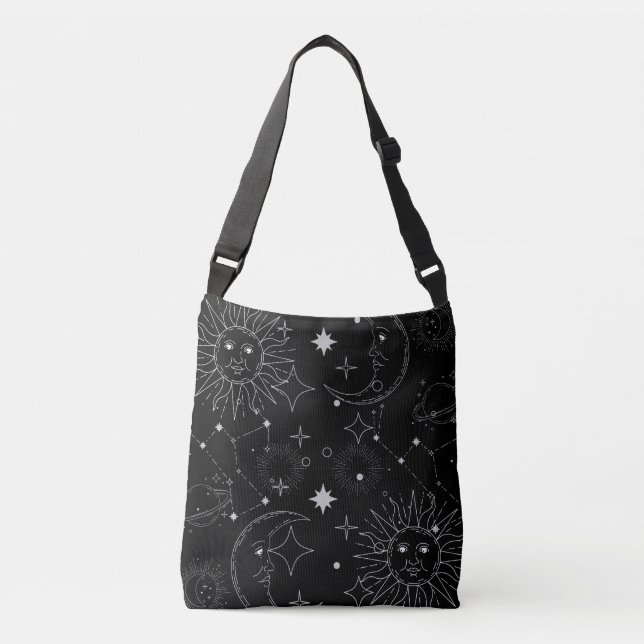 BOLSA DE CROSSBODY (NEGRO) DE ASTROLOGÍA (Anverso)