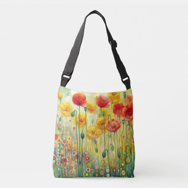 Bolsa de Crossbody para Coppies Florales Modernos (Anverso)