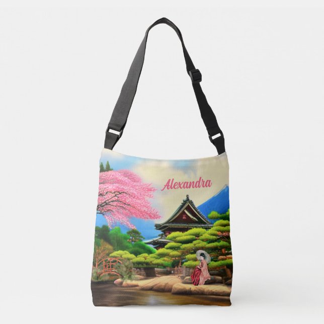 Bolsa de Crossbody para el paisaje del jardín japo (Anverso)