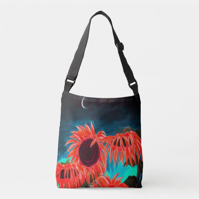 Bolsa de crossbody para girasoles de medianoche (Anverso)