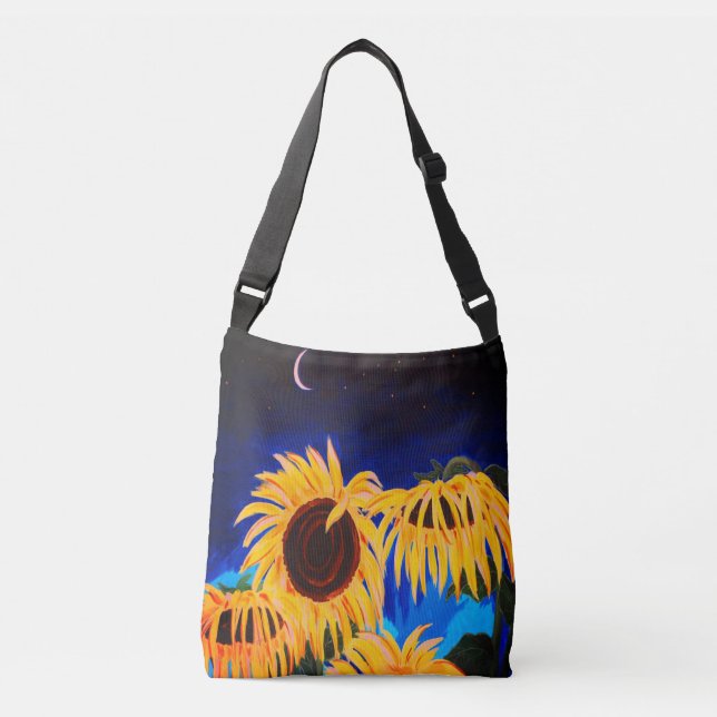 Bolsa de crossbody para girasoles de medianoche (Anverso)