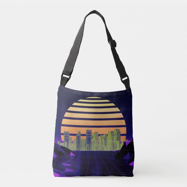 Bolsa de crossbody púrpura de Synthwave (Anverso)