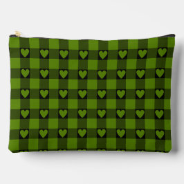 Bolsa de cuadros de corazón de búfalo verde aguaca