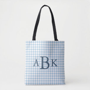 Bolsa de Cuadros Monograma Azul Cielo