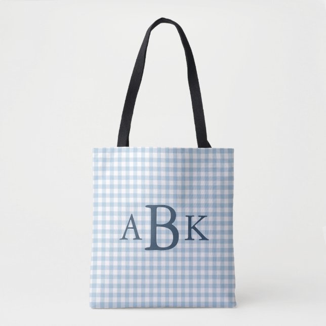 Bolsa de Cuadros Monograma Azul Cielo (Anverso)
