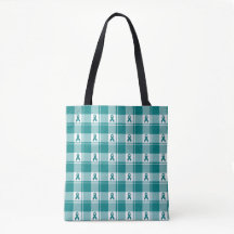 Bolsa de cuadros para concienciar sobre el cáncer 