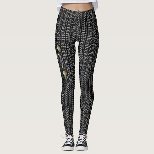 Bolsa de cuero falso Steampunk Spandex Leggings (Anverso)