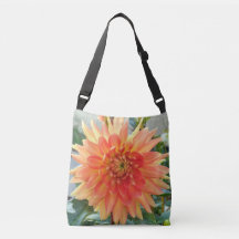 Bolsa de cuerpo cruzado con dahlias naranja