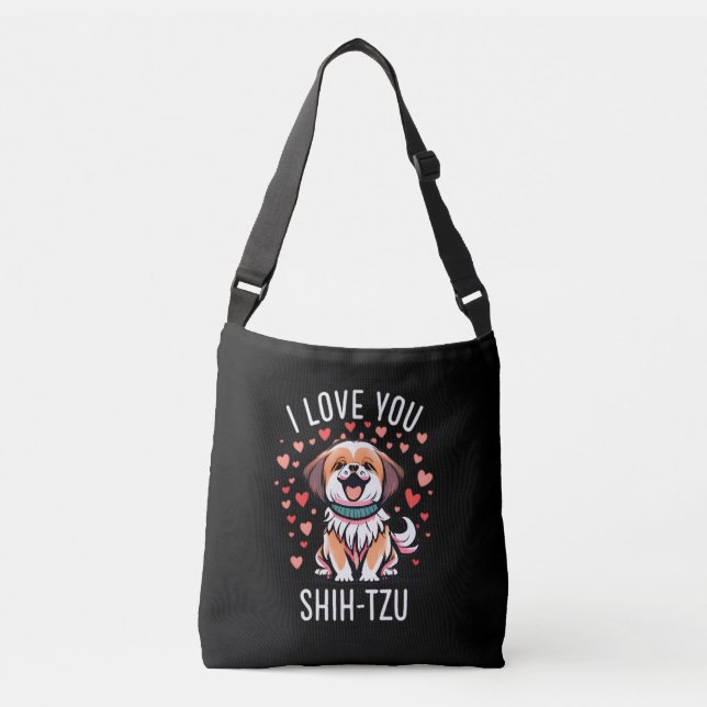 Bolsa de cuerpo cruzado con diseño de perro Shih-T (Anverso)