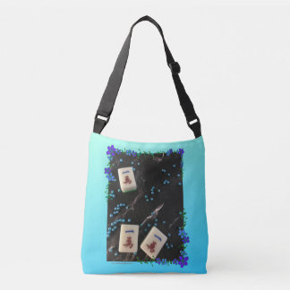 Bolsa de cuerpo cruzado con tema de mahjong floral