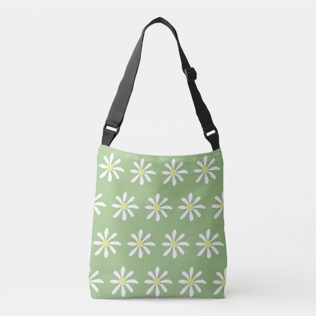 Bolsa de cuerpo cruzado Dainty Daisy (Sage Green & (Anverso)
