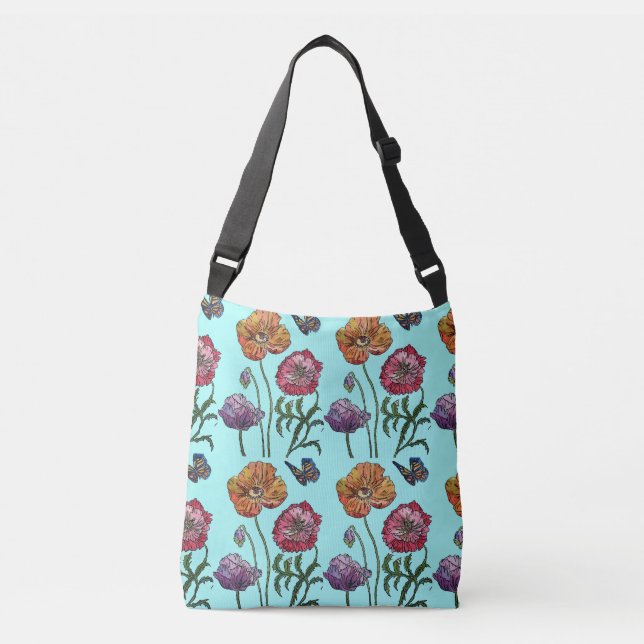 Bolsa de cuerpo cruzado de adormidera azul pálido (Anverso)