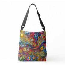 Bolsa de cuerpo cruzado de Boho colorido divertido