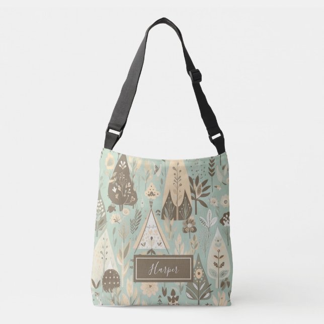 Bolsa de cuerpo cruzado de bosque bohemio (Anverso)