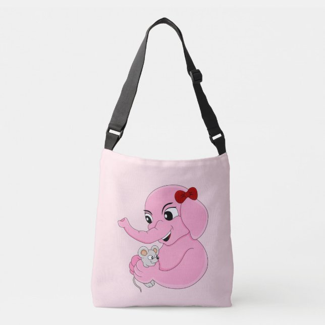 Bolsa de cuerpo cruzado de chica de elefante lindo (Anverso)