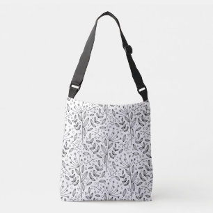 Bolsa de cuerpo cruzado de doodles florales modern