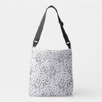 Bolsa de cuerpo cruzado de doodles florales modern
