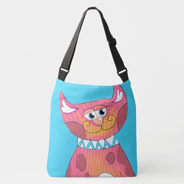 Bolsa de cuerpo cruzado de gato Personalizado dive (Anverso)