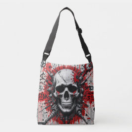 Bolsa de cuerpo cruzado de graffiti de cráneo