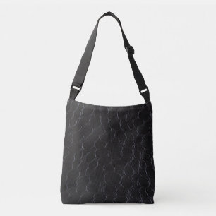Bolsa de cuerpo cruzado de impresión de cuero negr