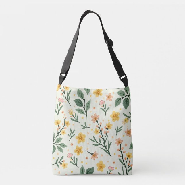 Bolsa de cuerpo cruzado de patrón floral (Reverso)