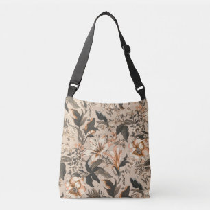 Bolsa de cuerpo cruzado de patrón floral de vintag