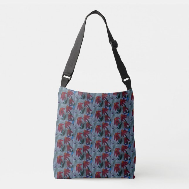 Bolsa de cuerpo cruzado de Red Daisies (Anverso)