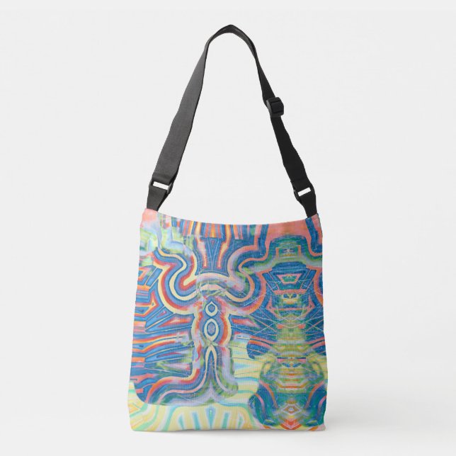 Bolsa de cuerpo cruzado de resumen multicolor (Anverso)