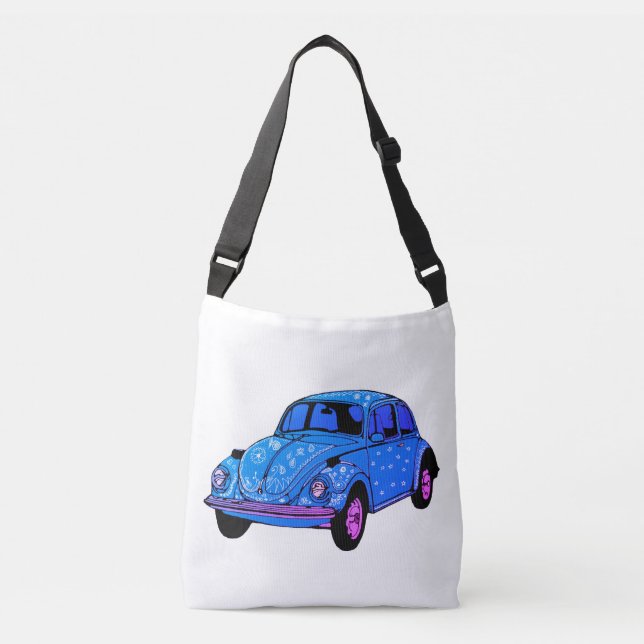 Bolsa de cuerpo cruzado del coche del Boho Azul (Anverso)