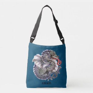 Bolsa de cuerpo cruzado del dragón azul