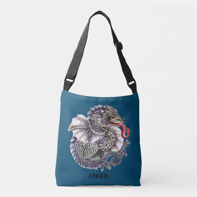 Bolsa de cuerpo cruzado del dragón azul (Anverso)
