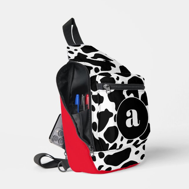 Bolsa de cuerpo cruzado del Piel de vaca del monog (Abierto)