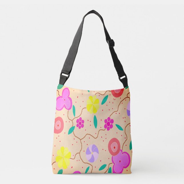 Bolsa de cuerpo cruzado floral moderna (Anverso)