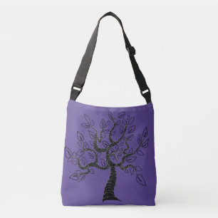 Bolsa de cuerpo cruzado púrpura con árbol - Elegir