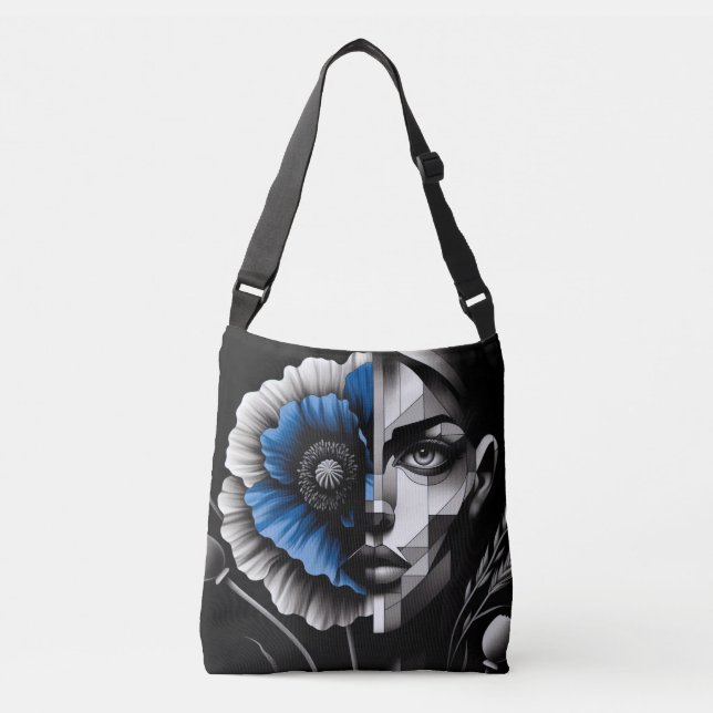 Bolsa de cuerpo cruzado, resumen, amapola, bolsa d (Anverso)