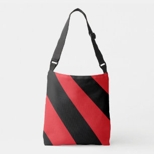 Bolsa de cuerpo rojo y negro negrita bolsa a rayas