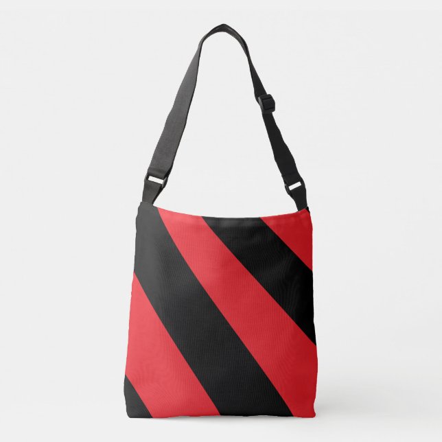Bolsa de cuerpo rojo y negro negrita bolsa a rayas (Anverso)