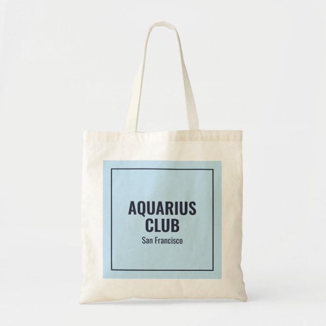 Bolsa de cumpleaños simple moderna azul Acuario zo (Frente)