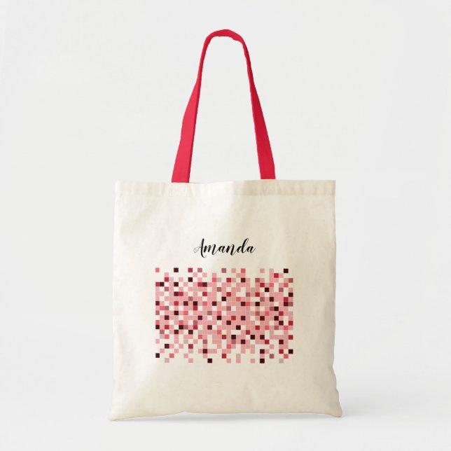 Bolsa de dama de honor personalizada, mosaico rojo (Frente)