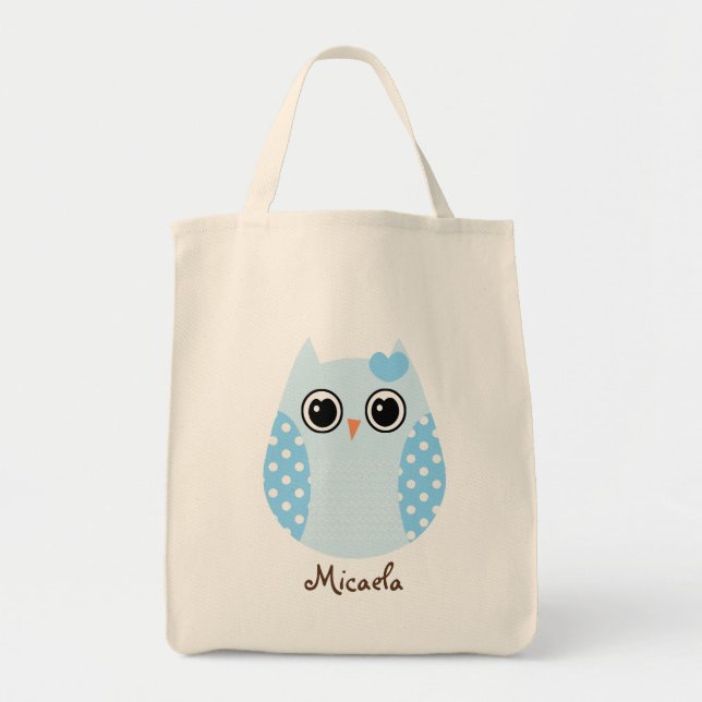Bolsa de datos personalizada KRW Blue Polka Dot Ow (Frente)