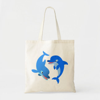 Bolsa de delfines de dibujos animados jugando lind