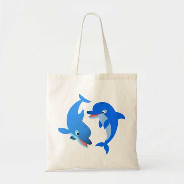 Bolsa de delfines de dibujos animados jugando lind (Frente)