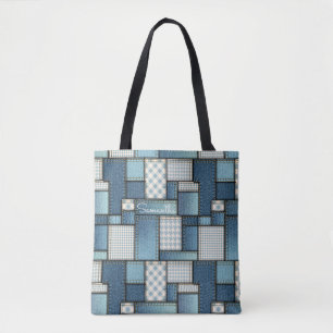 Bolsa de Denim Tote Quilted
