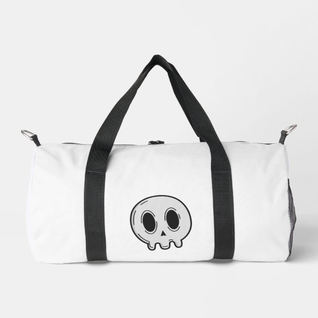 Bolsa de deporte blanca con gráfico de cráneo mode (Anverso)