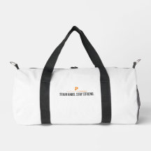 Bolsa de deporte blanca Train Hard Stay Strong Gym