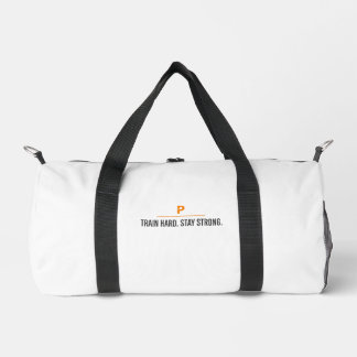 Bolsa de deporte blanca Train Hard Stay Strong Gym