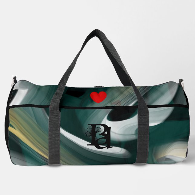 Bolsa de deporte grande negra Tendencia abstracta  (Anverso)